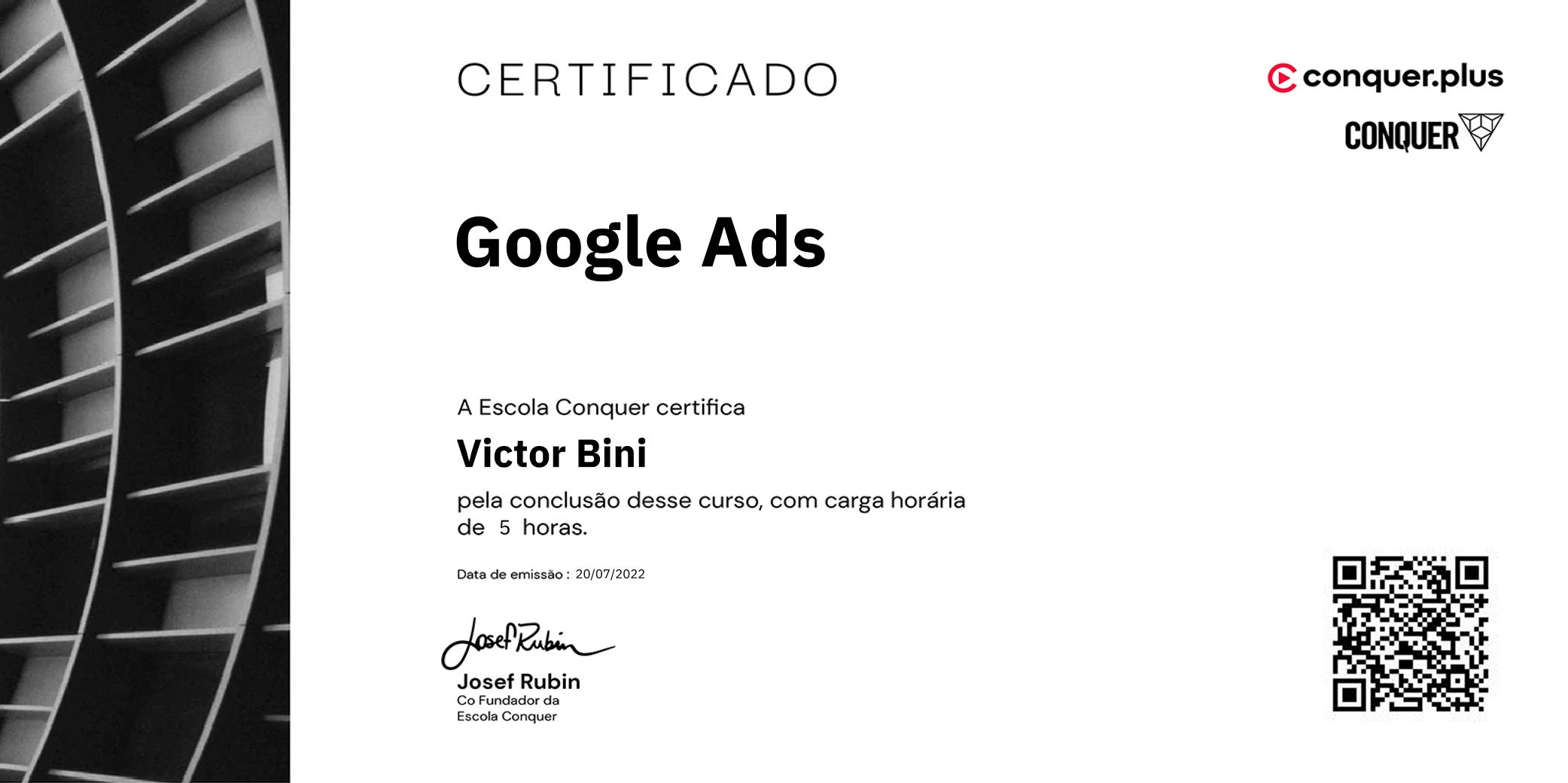 Certificado de Google Ads